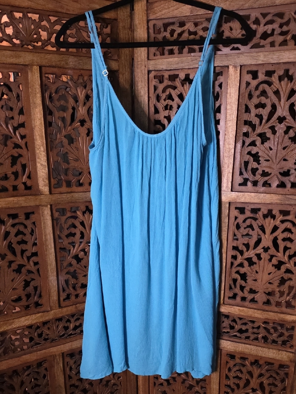 Elan Sky Blue Gauzy Slip Dress